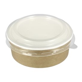 Papieren Soep Kom met Deksel Kraft PP 19 Oz/550ml (250 stuks) 