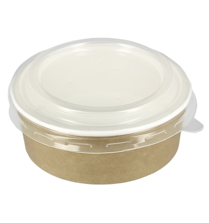 Papieren Soep Kom met Deksel Kraft PP 19 Oz/550ml (250 stuks) 