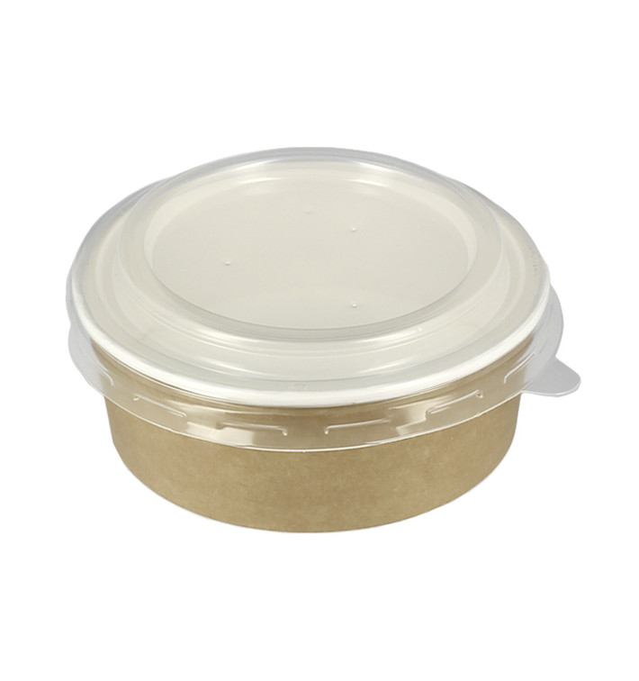 Papieren Soep Kom met Deksel Kraft PP 19 Oz/550ml (50 stuks) Papieren Soep Kom met Deksel Kraft PP 19 Oz/550ml (50 stuks)