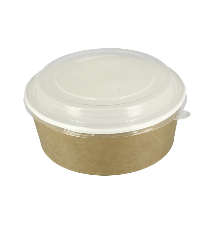 Papieren Soep Kom met Deksel Kraft PP 33Oz/1000ml (25 stuks) Papieren Soep Kom met Deksel Kraft PP 33Oz/1000ml (25 stuks)