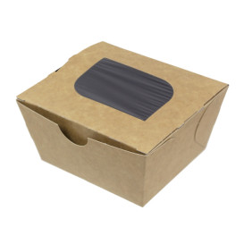 Papieren take-out Container "Premium" 11x10x5,5cm 400ml (25 stuks) 