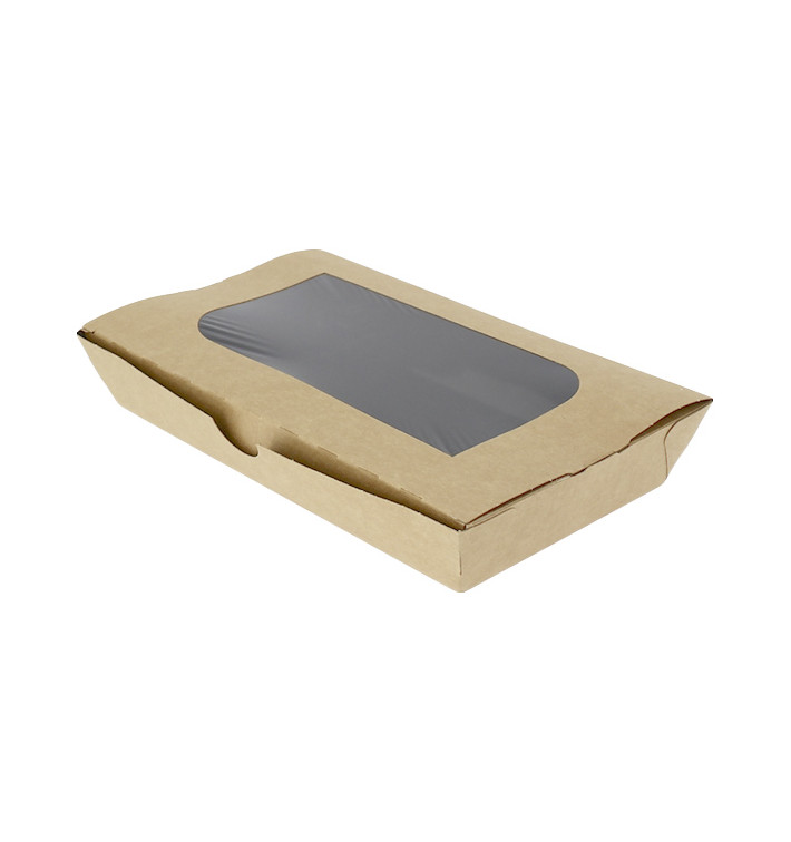 Papieren take-out Container "Premium" 21x13x3,5cm 730ml (300 stuks)