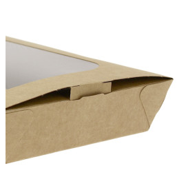 Papieren take-out Container "Premium" 19x10x3,5cm 480ml (400 stuks)