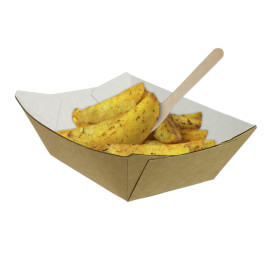Kartonnen Snackbakjes kraft 350ml 10,6x7,3x4,5cm (25 stuks) 