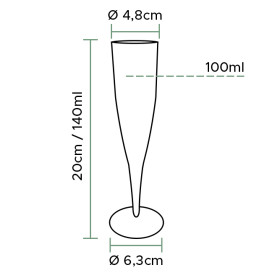 Plastic fluit Wijn sprankelend 140ml 1P "Premium" (100 stuks)
