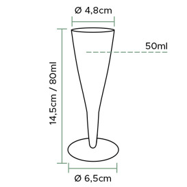 Plastic fluit Wijn sprankelend 80 ml 2P "Premium" (500 stuks)