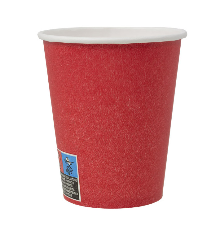 Plastic-Vrije Papieren Beker 9 Oz/250ml "Colors" Rood Ø8,0cm (300 Stuks) Plastic-Vrije Papieren Beker 9 Oz/250ml "Colors" Rood Ø8,0cm (300 Stuks)