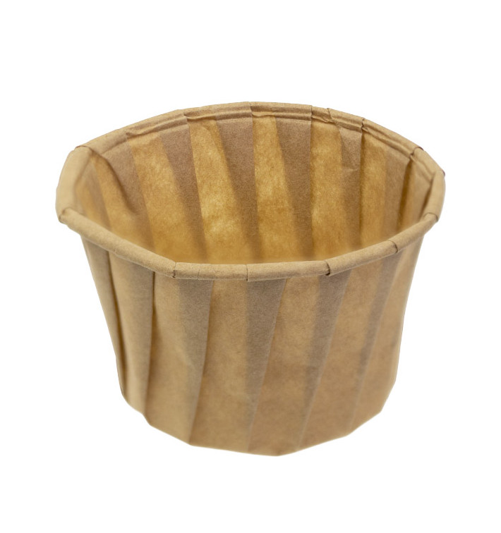 Geplooide Kraft papieren souffle beker 120ml (5000 stuks) Geplooide Kraft papieren souffle beker 120ml (5000 stuks)