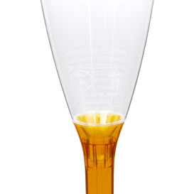 Plastic stam fluitglas Mousserende Wijn oranje transparant 120ml 2P (20 stuks)