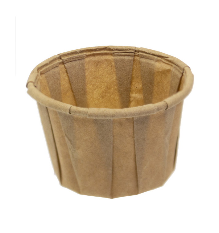 Geplooide Kraft papieren souffle beker 30ml (5000 stuks) Geplooide Kraft papieren souffle beker 30ml (5000 stuks)