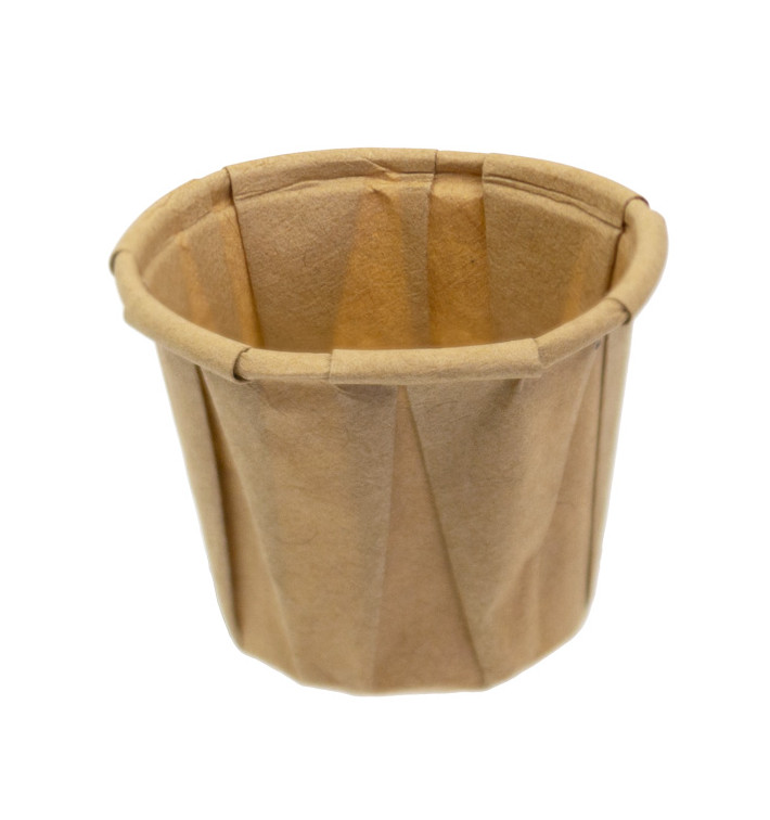 Geplooide Kraft papieren souffle beker 22ml (5000 stuks) Geplooide Kraft papieren souffle beker 22ml (5000 stuks)
