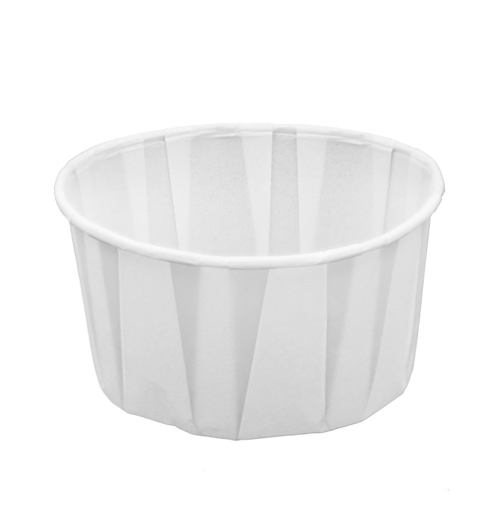Geplooide papieren souffle beker 165ml (5000 stuks) Geplooide papieren souffle beker 165ml (5000 stuks)