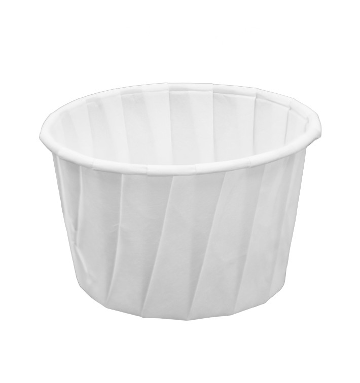 Geplooide papieren souffle beker 120ml (5000 stuks) Geplooide papieren souffle beker 120ml (5000 stuks)