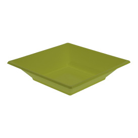 Plastic bord Diep Vierkant pistache groen 17 cm (300 stuks)