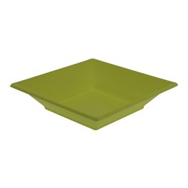 Plastic bord Diep Vierkant pistache groen 17 cm (5 stuks) 