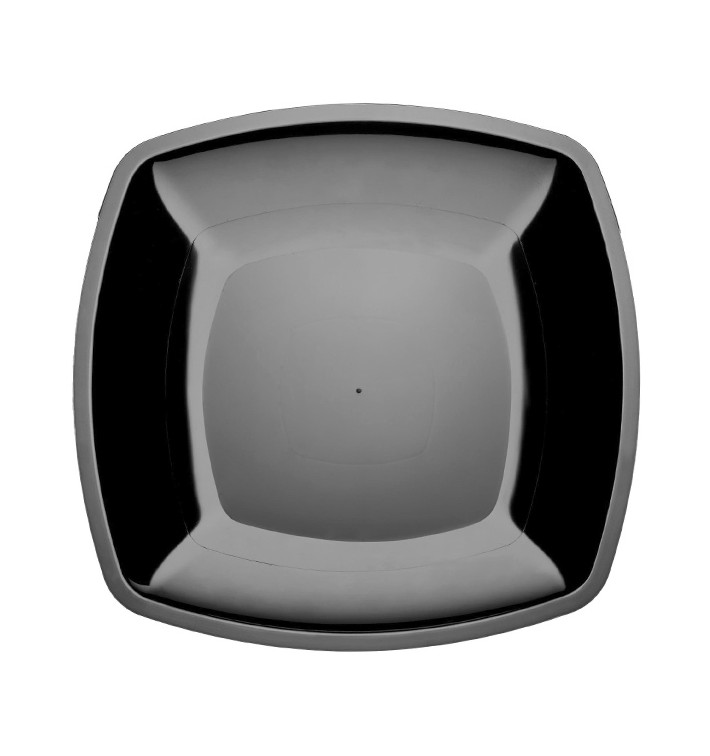 Plastic bord Plat zwart Vierkant PS 30 cm (12 stuks) Plastic bord Plat zwart Vierkant PS 30 cm (12 stuks)