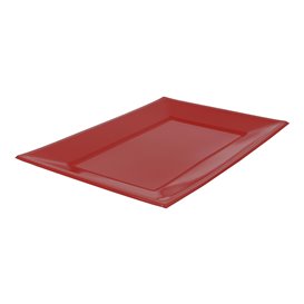 Plastic dienblad rood 33x22,5cm (25 stuks) 