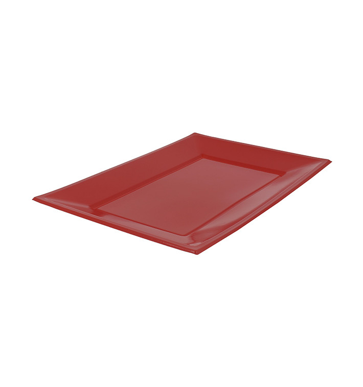 Plastic dienblad rood 33x22,5cm (25 stuks) Plastic dienblad rood 33x22,5cm (25 stuks)