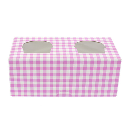 Papieren Cake vorm zak 2 Slot roze 19,5x10x7,5cm (20 stuks) 