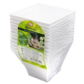 Proeving plastic kom PS "Pagoda" medium maat wit 200 ml (240 stuks)