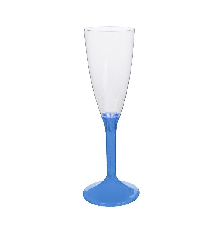 Plastic stam fluitglas Mousserende Wijn blauw transparant 120ml 2P (20 stuks) Plastic stam fluitglas Mousserende Wijn blauw transparant 120ml 2P (20 stuks)