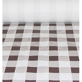 Papieren tafelkleed rol bruin Checkers 1x100m. 40g (1 stuk) 