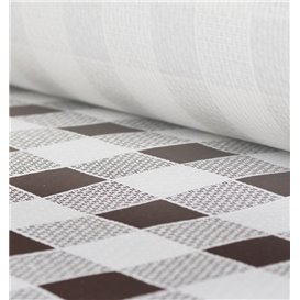 Papieren tafelkleed rol bruin Checkers 1x100m. 40g (1 stuk) 