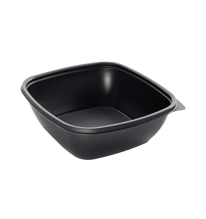 Plastic deli Container PP zwart 750ml 16,5x16,5x6cm (50 stuks) Plastic deli Container PP zwart 750ml 16,5x16,5x6cm (50 stuks)