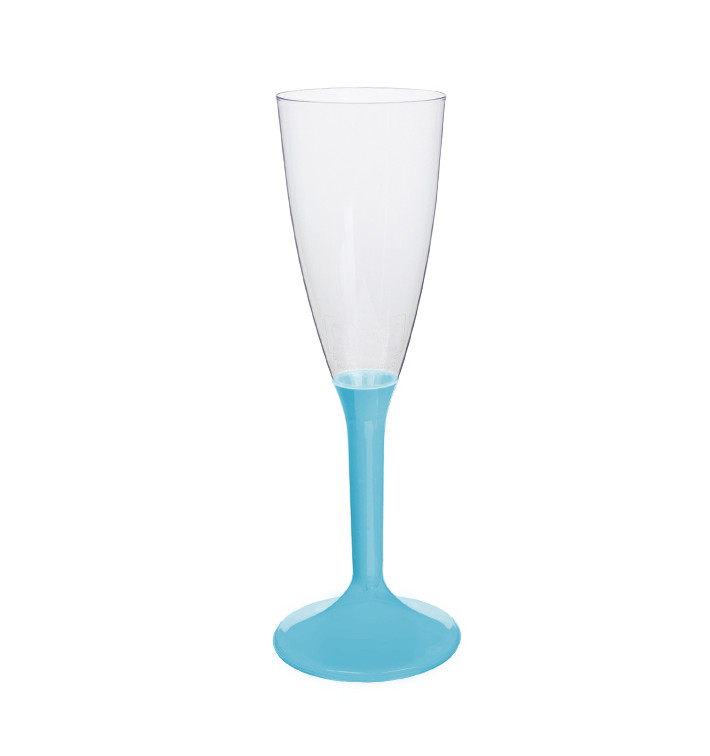 Plastic stam fluitglas Mousserende Wijn turkoois 120ml 2P (20 stuks) Plastic stam fluitglas Mousserende Wijn turkoois 120ml 2P (20 stuks)