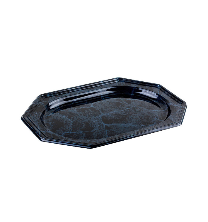 Plastic dienblad Achthoekige vorm marmer 36x24 cm (50 stuks) Plastic dienblad Achthoekige vorm marmer 36x24 cm (50 stuks)