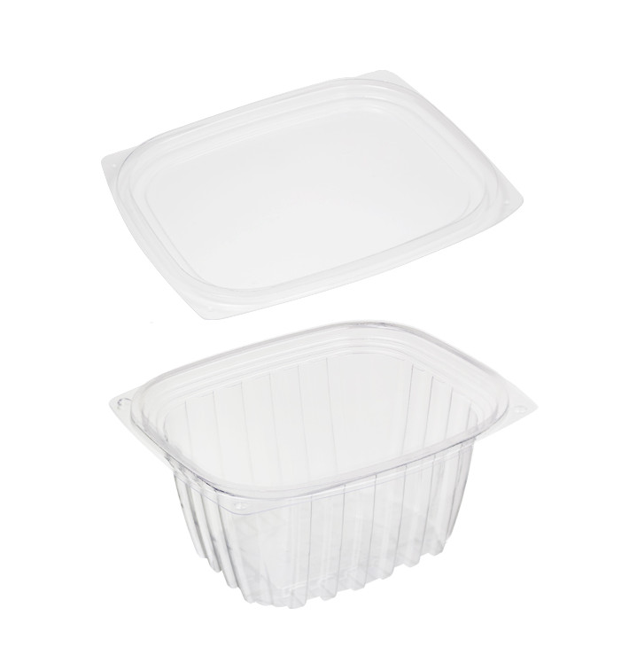 Stof gebaseerd op Maizena PLA Composteerbaar Container met Deksel 470ml (100 stuks) Stof gebaseerd op Maizena PLA Composteerbaar Container met Deksel 470ml (100 stuks)