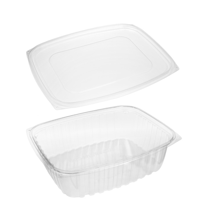 Stof gebaseerd op Maizena PLA Composteerbaar Container met Deksel 1420ml (50 stuks) Stof gebaseerd op Maizena PLA Composteerbaar Container met Deksel 1420ml (50 stuks)
