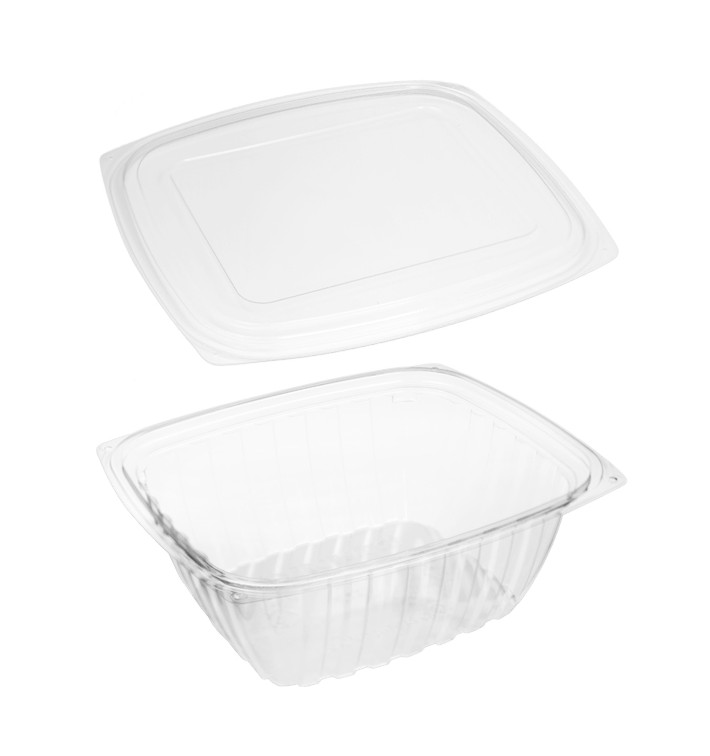 Stof gebaseerd op Maizena PLA Composteerbaar Container met Deksel 940ml (50 stuks) Stof gebaseerd op Maizena PLA Composteerbaar Container met Deksel 940ml (50 stuks)