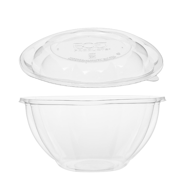 pGescharnierde slakom met Deksel PLA 940ml (150 stuks) pGescharnierde slakom met Deksel PLA 940ml (150 stuks)