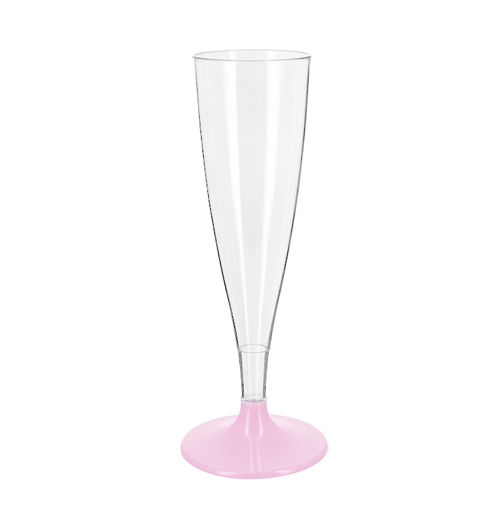 Herbruikbare Plastic Stam Fluitglas Mousserende Wijn Roze 140ml 2P (48 stuks) Herbruikbare Plastic Stam Fluitglas Mousserende Wijn Roze 140ml 2P (48 stuks)