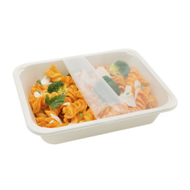 Suikerriet Container PLA gelamineerd 580ml 18,7x13,6x3,6cm (75 Stuks)