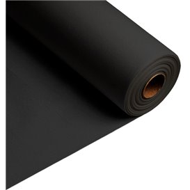 Airlaid tafelloper zwart 0,4x48m P30cm (6 stuks)
