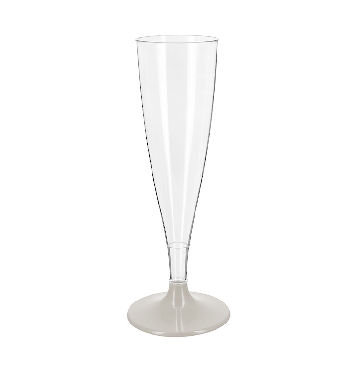 Herbruikbare Plastic Stam Fluitglas Mousserende Wijn Grijs 140ml 2P (48 stuks) Herbruikbare Plastic Stam Fluitglas Mousserende Wijn Grijs 140ml 2P (48 stuks)