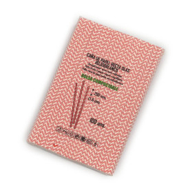 Papieren rechte rietjes rood en wit Ø0,6cm 20cm (100 stuks) 