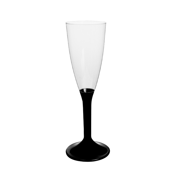 Plastic stam fluitglas Mousserende Wijn zwart 120ml 2P (20 stuks) Plastic stam fluitglas Mousserende Wijn zwart 120ml 2P (20 stuks)