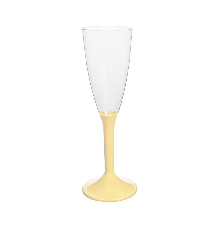 Plastic stam fluitglas Mousserende Wijn crème 120ml 2P (20 stuks) Plastic stam fluitglas Mousserende Wijn crème 120ml 2P (20 stuks)