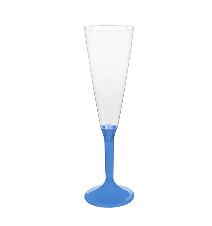 Plastic stam fluitglas Mousserende Wijn blauw transparant 160ml 2P (20 stuks) Plastic stam fluitglas Mousserende Wijn blauw transparant 160ml 2P (20 stuks)