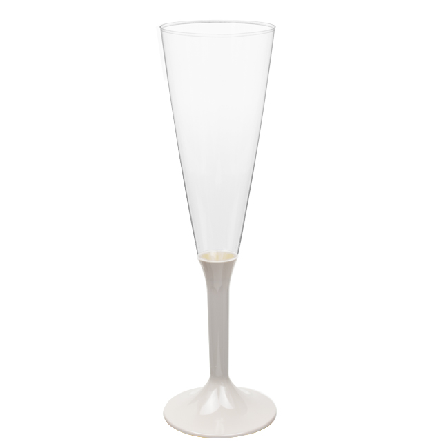 Plastic stam fluitglas Mousserende Wijn beige 160ml 2P (200 stuks)