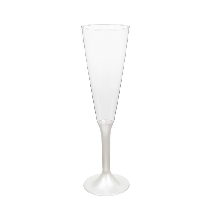 Plastic stam fluitglas Mousserende Wijn wit parel 160ml 2P (200 stuks) Plastic stam fluitglas Mousserende Wijn wit parel 160ml 2P (200 stuks)