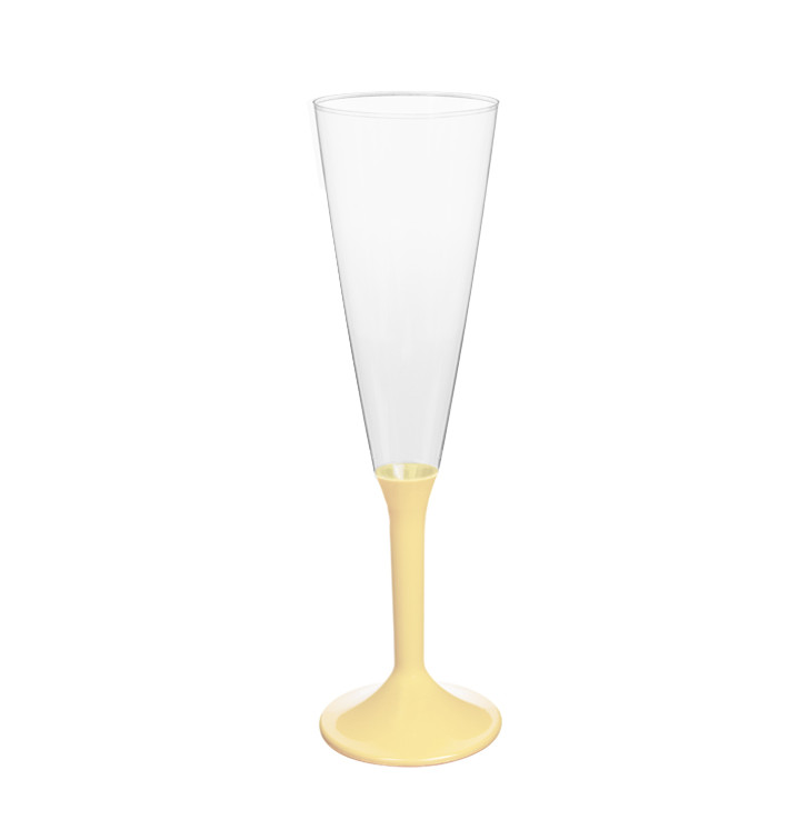 Plastic stam fluitglas Mousserende Wijn crème 160ml 2P (20 stuks) Plastic stam fluitglas Mousserende Wijn crème 160ml 2P (20 stuks)