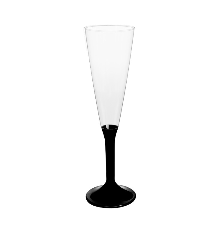 Plastic stam fluitglas Mousserende Wijn zwart 160ml 2P (20 stuks) Plastic stam fluitglas Mousserende Wijn zwart 160ml 2P (20 stuks)