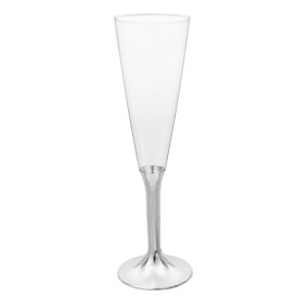 Plastic stam fluitglas Mousserende Wijn niquel chroom 160ml 2P (40 stuks)