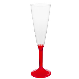 Plastic stam fluitglas Mousserende Wijn rood transparant 160ml 2P (20 stuks)