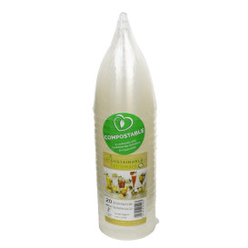 Glas PLA biologisch afbreekbaar transparant 200ml (20 stuks)