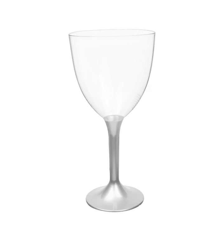 Plastic stamglas wijn grijs verwijderbare stam 300ml (20 stuks) Plastic stamglas wijn grijs verwijderbare stam 300ml (20 stuks)